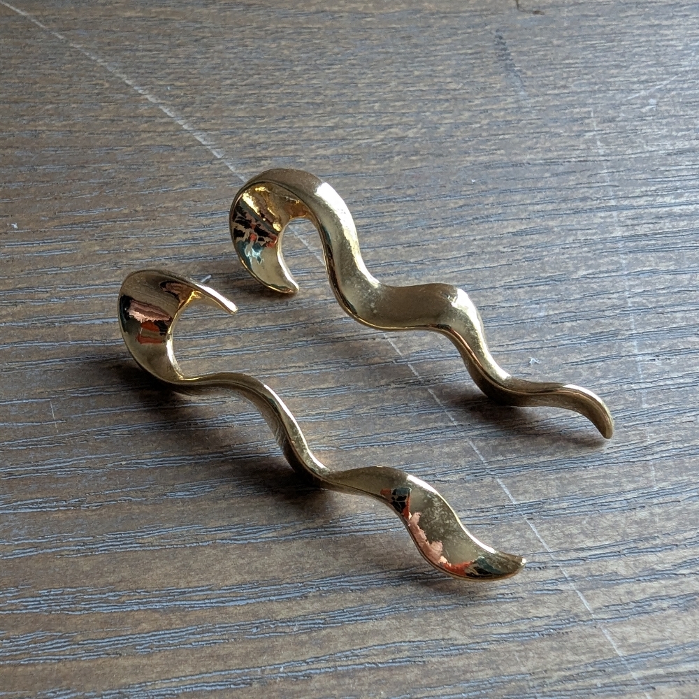 Contemporary Gold Toned Earrings